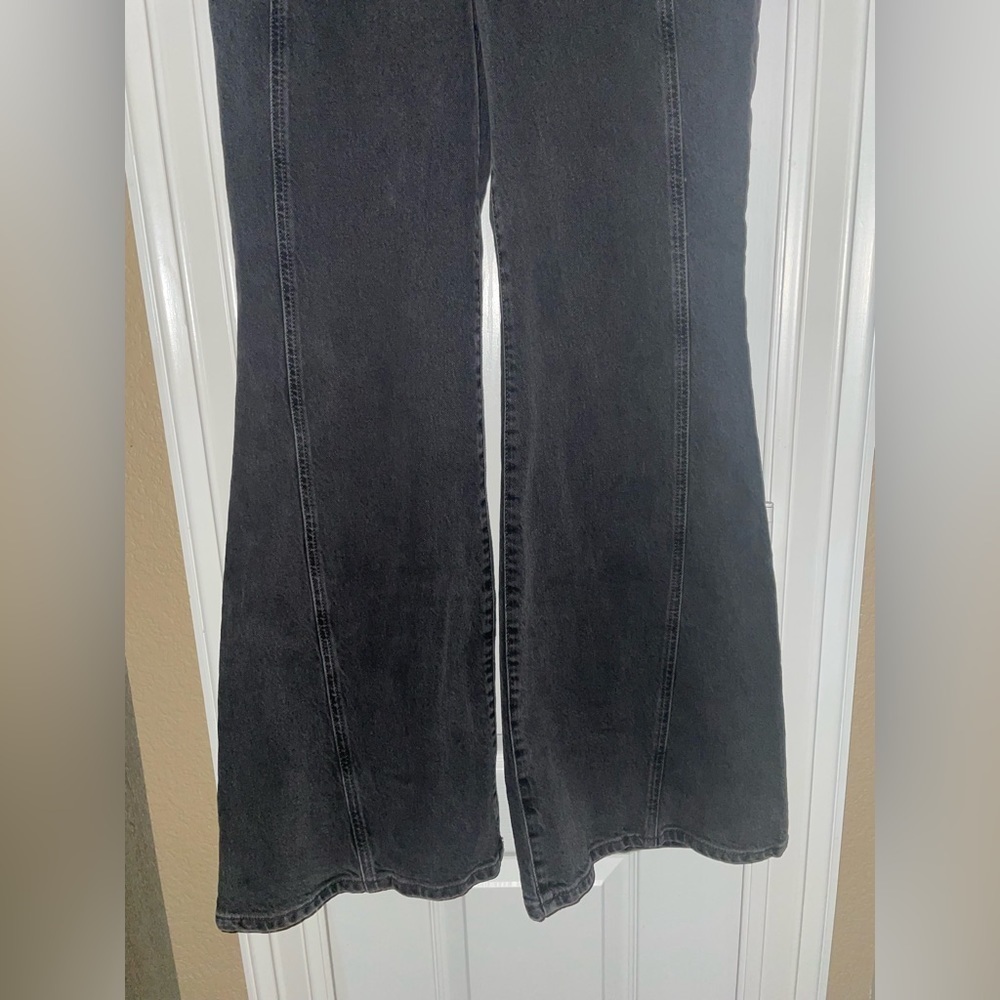 FREE PEOPLE Black Coal We The Free Florence Flare Jeans - Picture 5 of 16